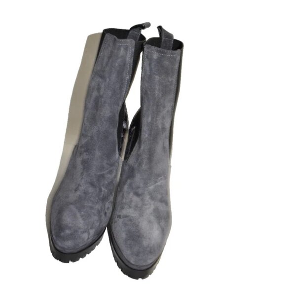 $400 ALLSAINTS SAHARA BOOTIE CHELSEA LUGG HEEL PLATFORM SNAKE GREY 39 (MG8) - Picture 3 of 8